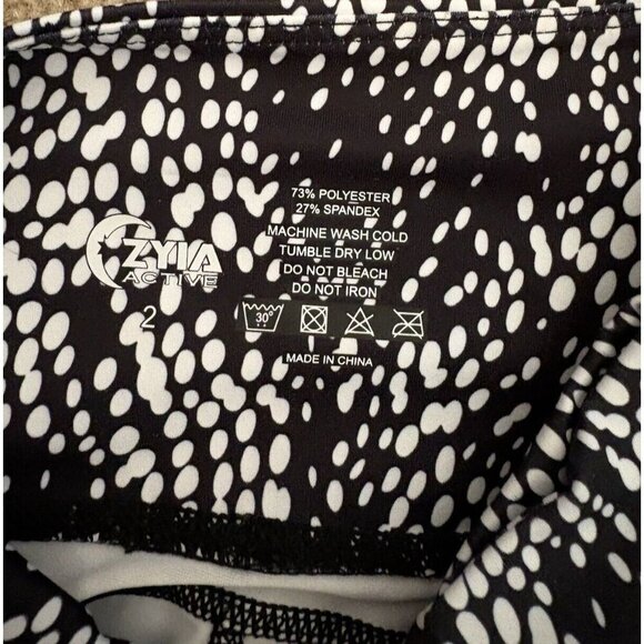 Zyia Active Black and White Leggings Size 2 - Picture 3 of 5